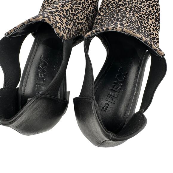 The Flexx Ticket To Ride Leopard Leather Heel Sandal Size 39 8 NWOB - Picture 4 of 6